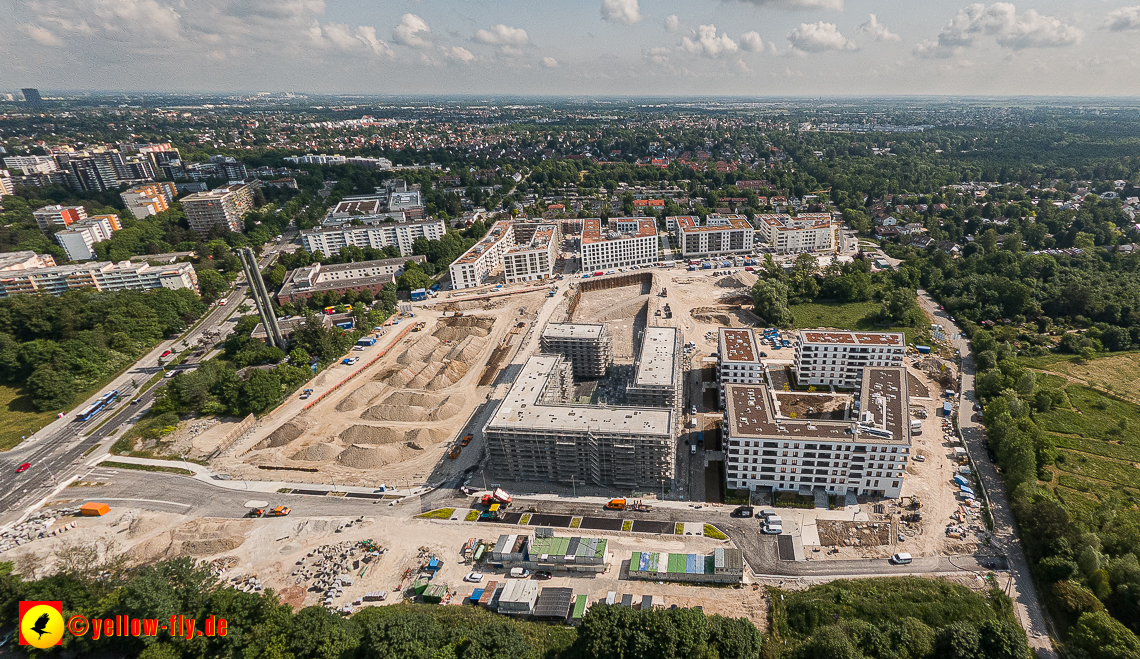 07.06.2023 - Aktuelle Luftbilder aus dem Alexisquartier und Pandion Verde in Neuperlach in München